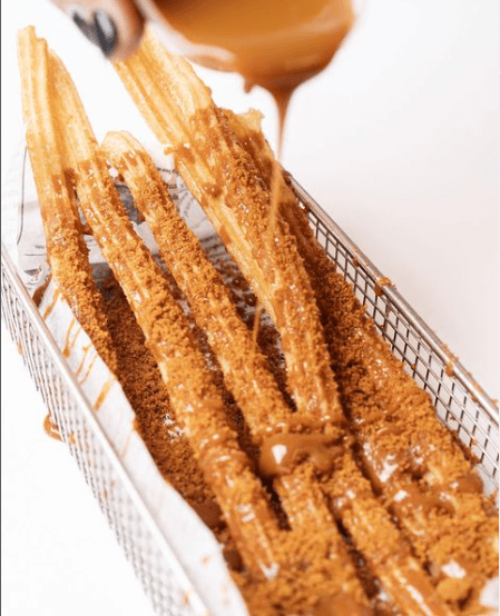 Churros rellenos de dulce de Leche