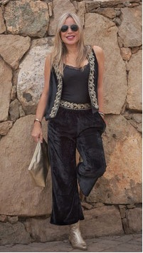 Chaleco terciopelo bordado